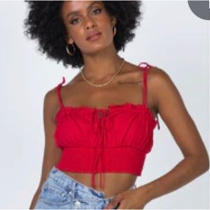 Princess Polly Never Been Worn Red Crop Top